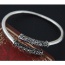 Personality Silver Color Figure Decorated Pure Color Design Opening Bracelet