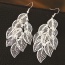 Fashion Silver Color Metal Leaf Decorated Pure Color Design Simple Earrings