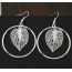 Fashion Silver Color Leaf & Round Shape Decorated Oure Color Design Earrings