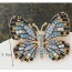 Delicate Mutil-color Diamond Decorated Butterfly Design Simple Brooch
