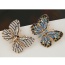 Delicate Black+blue Diamond Decorated Butterfly Design Simple Brooch