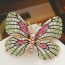 Delicate Pink+green Diamond Decorated Butterfly Design Simple Brooch
