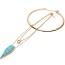 Exaggerated Gold Color+blue Triangle Shape Pendant Decorated Multilayer Necklace