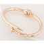 Exaggerated Rose Gold Color Pure Color Decorated Nail Shape Design Bracelet