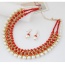 Fashion Red+white Pearls&diamond Decorated Multi-layer Jewelry Sets