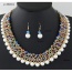 Fashion Dark Blue+white Pearls&diamond Decorated Multi-layer Jewelry Sets