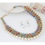 Fashion Multi-color Pearls&diamond Decorated Multi-layer Jewelry Sets