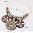 Trendy Multi-color Beads Decorated Round Shape Simple Collar Necklace