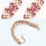 Fashion Rose Gold+purple Gemstone Shape Diamond Decorated Simple Bracelets