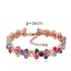 Fashion Rose Gold+plum Red Gemstone Shape Diamond Decorated Simple Bracelets