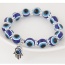 Personlity Dark Blue Metal Palm Pendant Decorated Eyes Design Simple Bracelet