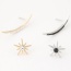 Fashion Gold Color Star&moon Shape Decorated Simple Asymmetry Earrings
