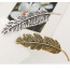 Fashion Silver Color Metal Leaf Decorated Pure Color Design Hair Clip