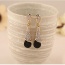 Fashion Black Diamond Decorated Waterdrop Beads Earring