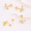 Sweet Rose Gold Diamond Clover Shape Decorated Simple Earring