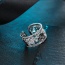 Sweet Silver Color Flower Shape Decorated Hollow Out Opening Ring