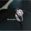 Sweet Pink Diamond Decorated Simple Adjustable Ring