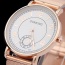 Personality Gold Color Round Dial Decorated Metal Stap Design Man Watch