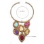 Retro Multi-color Flower&lantern Decorated Tassel Short Chain Necklace