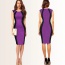 Sexy Purple Color Matching Decorated Stripe Sleeveless Tight Dress