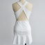 Sexy White Pure Color Condole Belt Decorated Backless Fishtail Skirt