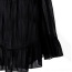Sweet Black Pure Color Decorated Off-the-shoulder Strap Falbala Skirt