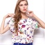 Trendy Multi-color Brid Pattern Decorated Short Sleeve Simple T-shirt