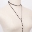 Fashion Black I Letter & Circle Pendant Decorated Double Layer Necklace
