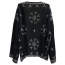 Fashion Black Snowflake Shape Pattern Decorated Loose Bikini Cover Up Smock