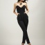 Sexy Black Pure Color Decorated Strapless Simple Jumpsuits