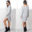 Casual Gray Pure Color Decorated Long Sleeve Loose Irregular Skirt
