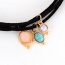 Fashion Multi-color Oval Shape Gemstone Pendant Decorated Multilayer Necklace