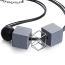 Elegant Gun Black+gray Square Shape Decorated Double Layer Necklace