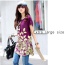 Fashion Purple Leaf&flower Pattern Decorated Short Sleeve Short Dress