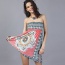 Fashion Multi-color Irregular Pattern Decorated Strapless Simple Long Dress