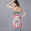 Fashion Multi-color Irregular Pattern Decorated Strapless Simple Long Dress