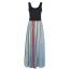 Casual Multi-color Color Matching Decorated Sleeveless Full-skirted Long Dress