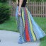Casual Multi-color Color Matching Decorated Sleeveless Full-skirted Long Dress