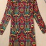 Trendy Multi-color Painting Flower Pattern Decorated Long Sleeve Large Size Slim Dress