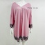 Fashion Pink Painting Flower Pattern Decorated Three Quarter Sleeve Blouse