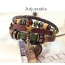Exaggerated Coffee Music Notation Pendant Decorated Multilayer Bracelet