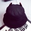 Lovely Black Little Monsters Pattern Decorated Pure Color Simple Hat