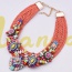 Exaggerated Multi-color Big Flower Shape Decorated Hand-woven Necklace