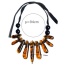 Exaggerated Yellow Irregular Shape Gemstone Decorated Hand-woven Collar Necklace