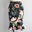 Sexy Multi-color Flower Pattern Decorated Package Hip Slim Fishtail Skirt