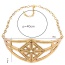 Exaggerated Gold Color Irregular Shape Decorated Hollow Out Simple Necklace