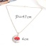 Fashion Green Pk Go Moon Shape Pendant Decorated Long Chain Necklace
