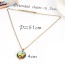 Personality Gold Color Color Pk Go Moon Shape Pendant Decorated Long Chain Necklace