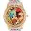 Fashion Black Butterfly&flowers Pattern Decorated Watch
