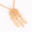 Fashion Gold Color Metal Leaf Pendant Decorated Hollow Out Long Chain Necklace